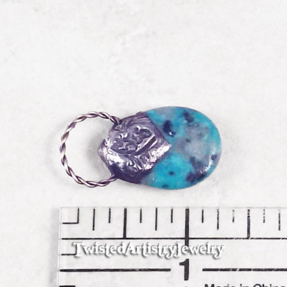 Aqua Kiwi Jasper Teardrop Pendant Necklace - Picture 4 of 6